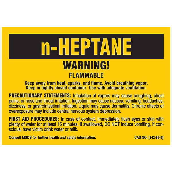 Chemical Label, 5 x 3-1/2 In., PK25
