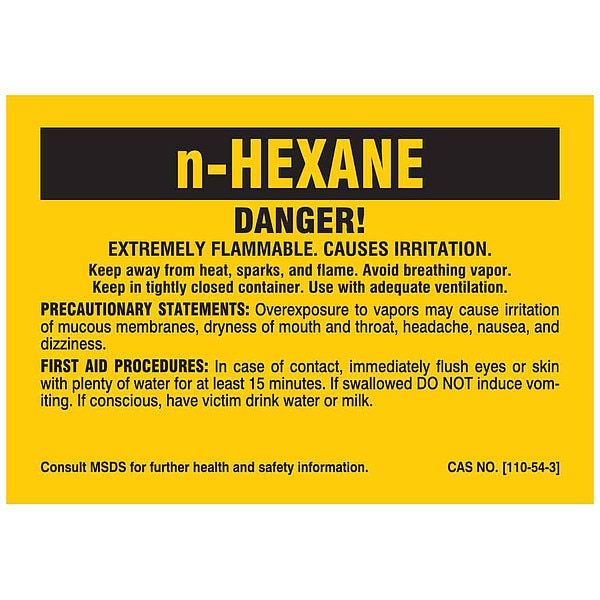 Chemical Label, Self-Adhesive, PK25