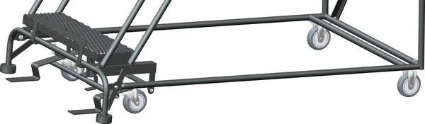 113 in H Steel Rolling Ladder, 8 Steps