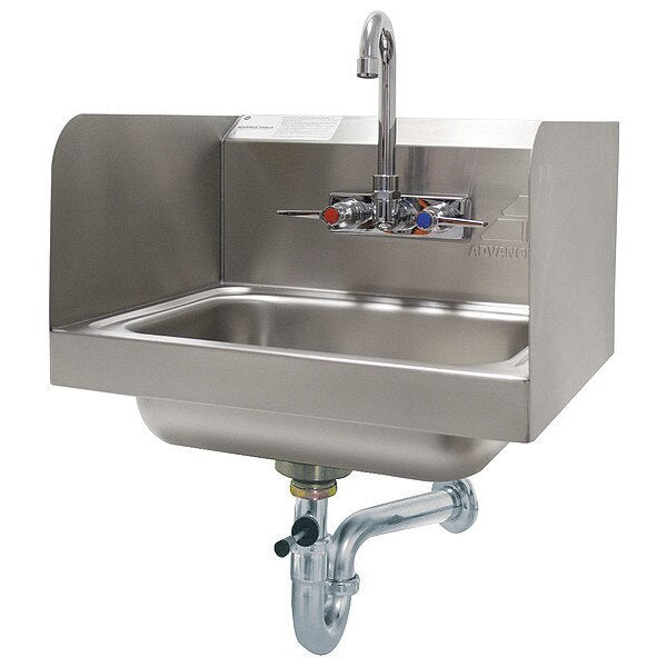 Hand Sink, Wall, 17-1/4 In. L, 15-1/4 In. W