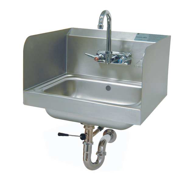 Hand Sink, Wall, 17-1/4 In. L, 15-1/4 In. W
