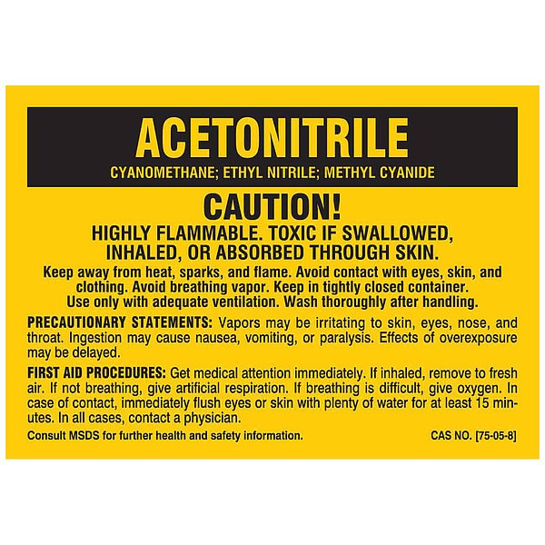 Chemical Label, Polyester, PK25