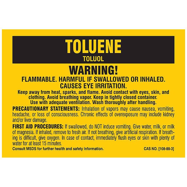 Chemical Label, 3-1/2 In. H, 5 In. W, PK25