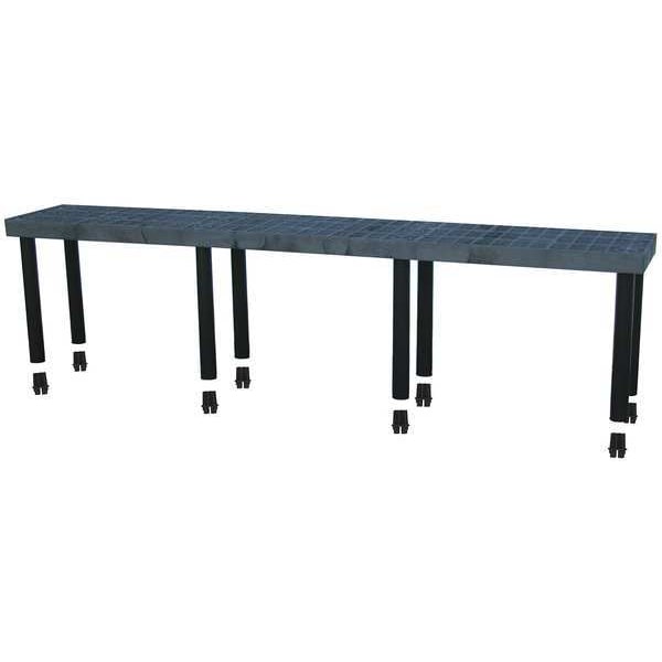 Add-On Plastic Shelving, Open Style, 16 in D, 96 in W, 24 in H, 1 Shelves, Black