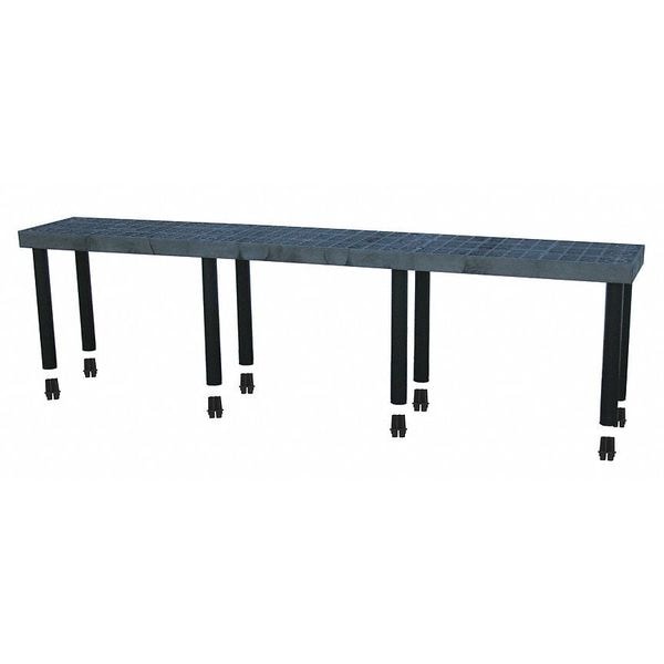 Add-On Plastic Shelving, Open Style, 16 in D, 96 in W, 24 in H, 1 Shelves, Black