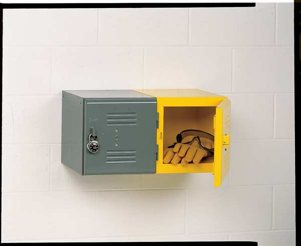 Box Locker, 12 in W, 12 in D, 12 in H, (1) Tier, (1) Wide, Yellow