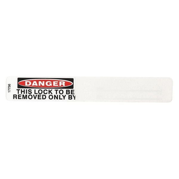 Padlock Label, 3/4 In. H, 5 In. W, PK25, Y604358