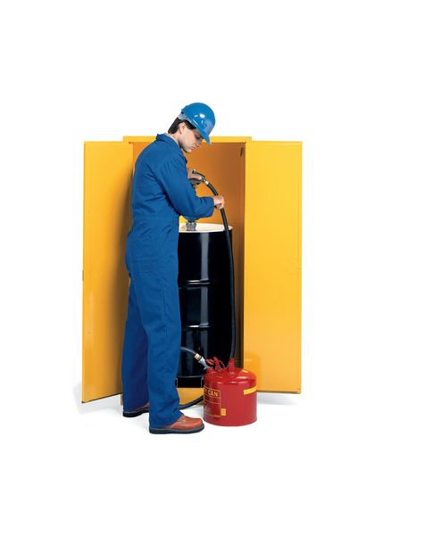 Vertical Drum Cabinet, 55 Gal., Yellow