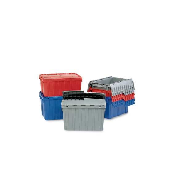Gray Attached Lid Container, Plastic