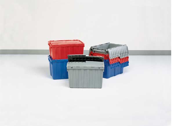 Translucent Attached Lid Container, Plastic
