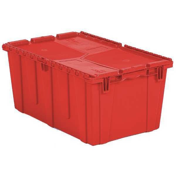 Red Attached Lid Container, Plastic