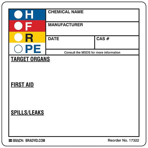 Square HMIG Label x 3-7/8
