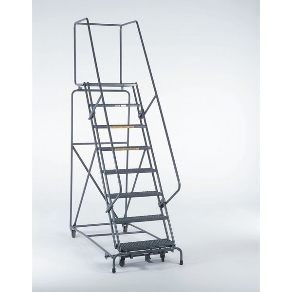 113 in H Steel Rolling Ladder, 8 Steps