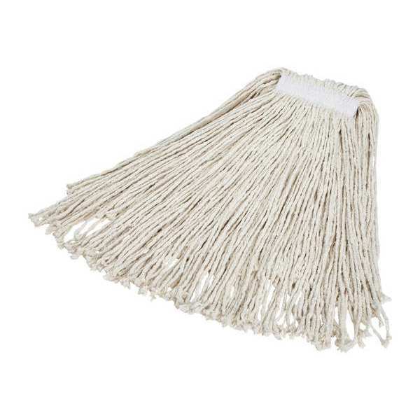 1 in String Wet Mop, 24 oz Dry Wt, Slide On Connection, Cut-End, White, Cotton, FGV11800WH00