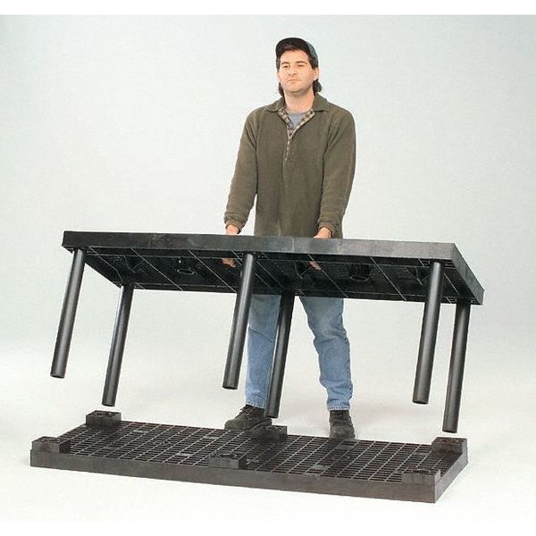 Add-On Plastic Shelving, Open Style, 24 in D, 66 in W, 24 in H, 1 Shelves, Black