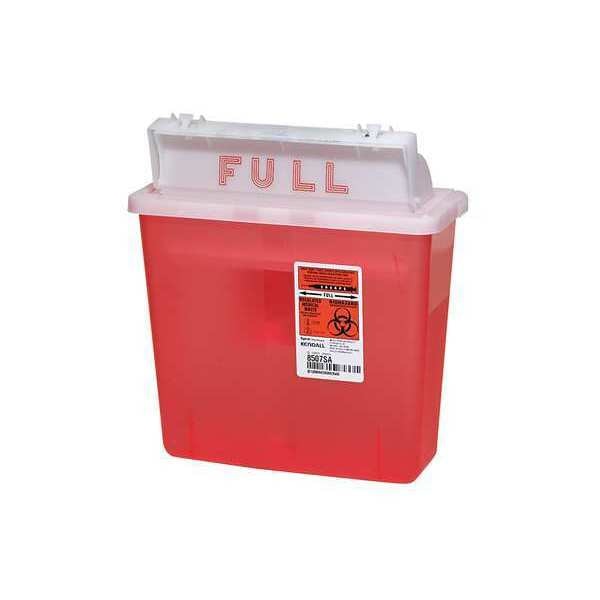 Sharps Container, 1-1/4 Gal., Red, PK5
