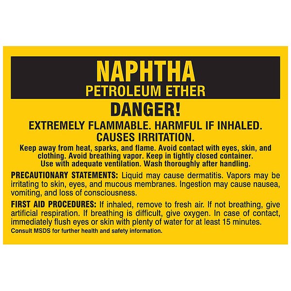 Chemical Label, 2-7/8 In. W, 2 In. H, PK25