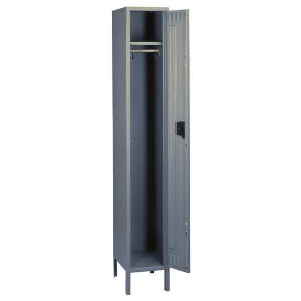 Wardrobe Locker, 12 in W, 18 in D, 66 in H, (1) Tier, (1) Wide, Gray