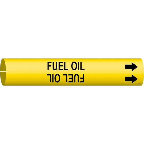 Pipe Marker, Fuel Oil, Yellow, 4 to 6 In