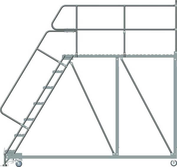 Roll Work Platform, Steel, Single, 70 In.H