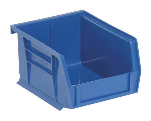 Hang & Stack Storage Bin, Blue, Polypropylene, 5 3/8 in L x 4 1/8 in W x 3 in H