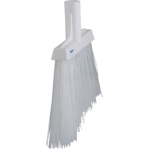 11 51/64 in Sweep Face Broom Head, Stiff, Synthetic, White