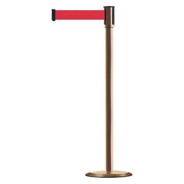 Barrier Post w/ Belt, Stainless Steel, Red