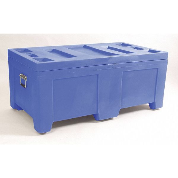 Blue Bulk Container, Plastic, 16.5 cu ft Volume Capacity