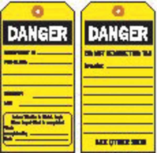 Rpr Tag, 5-3/4 x 3 In, Bk/Yel, 3/8 In, PK100