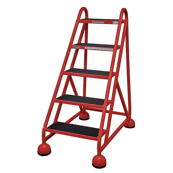 49 in H Steel Rolling Ladder, 5 Steps