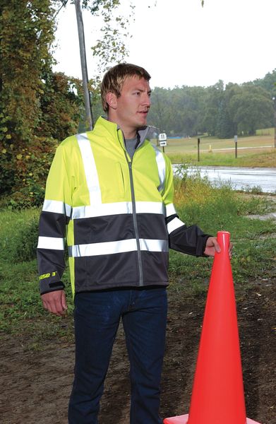 Phase 3 Breathable Rain Jacket, Hi-Vis Yl/Green, 4XL