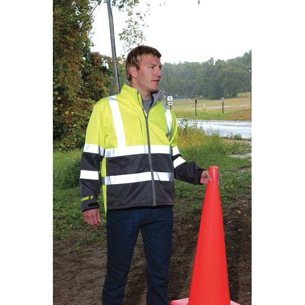 Phase 3 Breathable Rain Jacket, Hi-Vis Yl/Green, 5XL