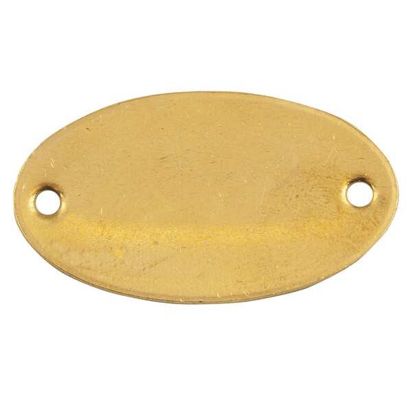 Blk Tag, 1 x 1-7/8 In, Brs, Oval, PK25