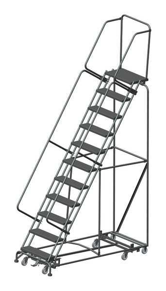 143 in H Steel Rolling Ladder, 11 Steps