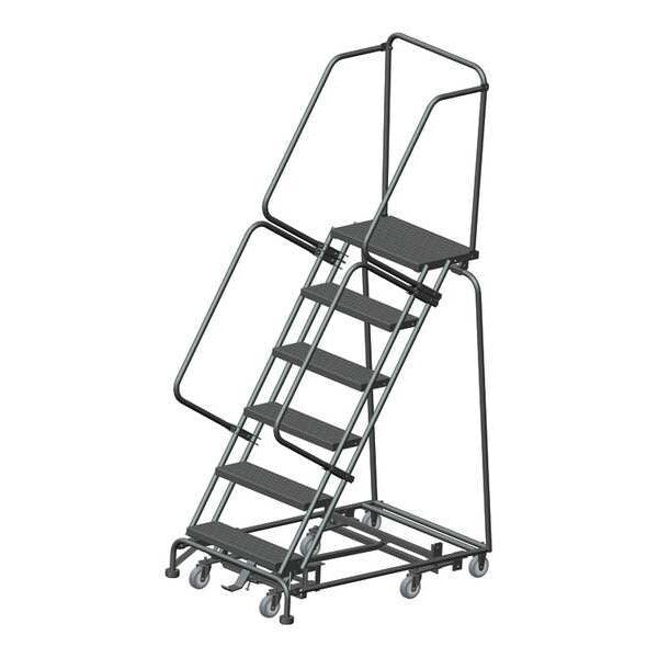 93 in H Steel Rolling Ladder, 6 Steps