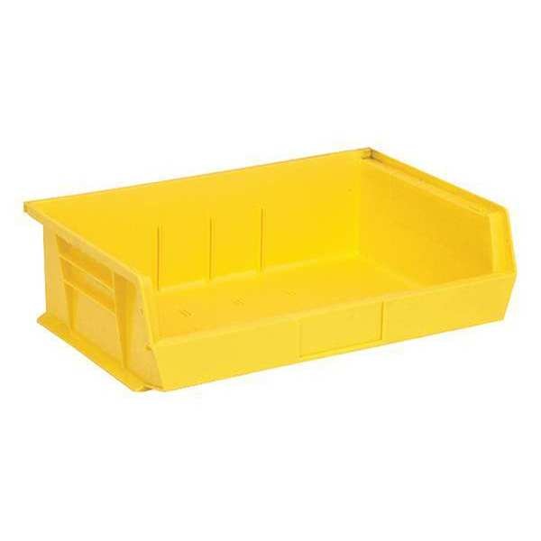 Hang & Stack Storage Bin, Yellow, Polypropylene, 10 7/8 in L x 16 1/2 in W x 5 in H