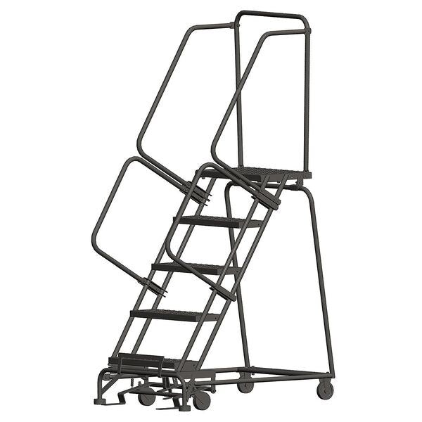 83 in H Steel Rolling Ladder, 5 Steps