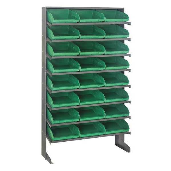 Plastic Pick Rack, 36 in W x 60 in H x 12 in D, 8 Shelves, Green