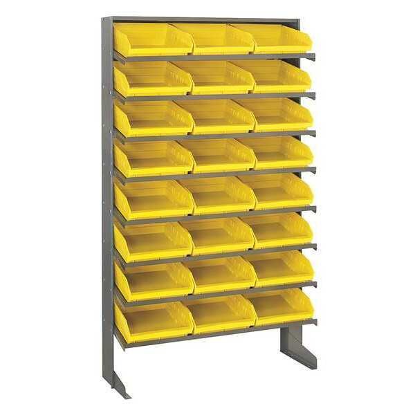 Plastic Pick Rack, 36 in W x 60 in H x 12 in D, 8 Shelves, Yellow