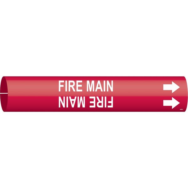 Pipe Marker, Fire Main, R, 2-1/2 to3-7/8 In