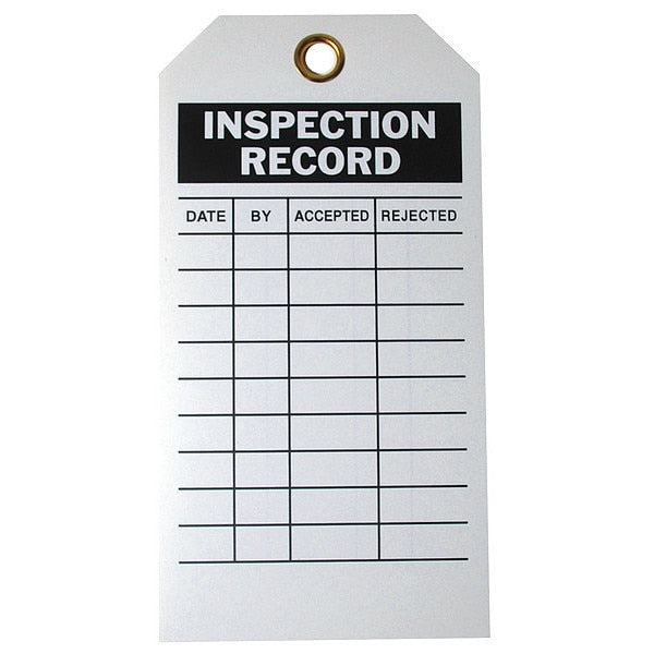 Inspection Rcd Tag, 5-3/4 x 3 In, Met, PK10
