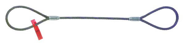 Wire Rope Sling, Eye and Eye, 10 ft.L