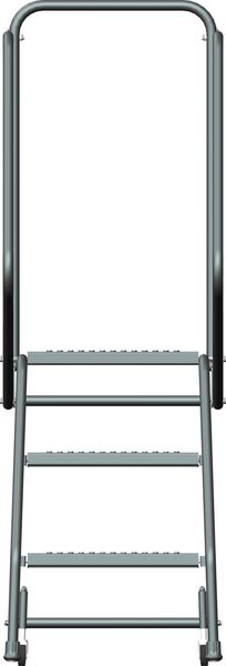 58 1/2 in H Steel Rolling Ladder, 3 Steps