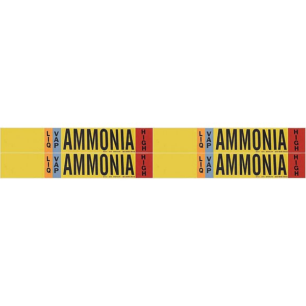 Ammonia Pipe Mrker, IIAR, 1 to 2-1/2In, PK4, 90473