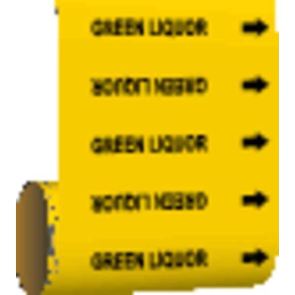 Pipe Marker, Green Liquor, Yellow, 15533