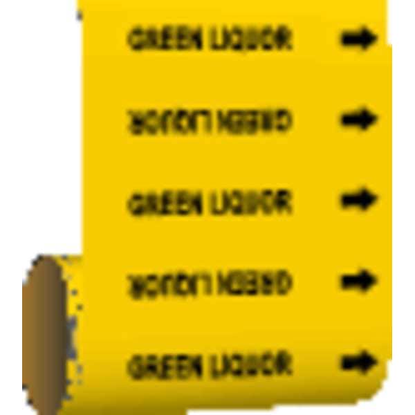Pipe Marker, Green Liquor, Yellow, 41527