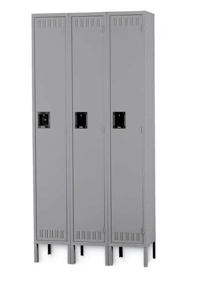 Wardrobe Locker, 36 in W, 15 in D, 78 in H, (1) Tier, (3) Wide, Sand