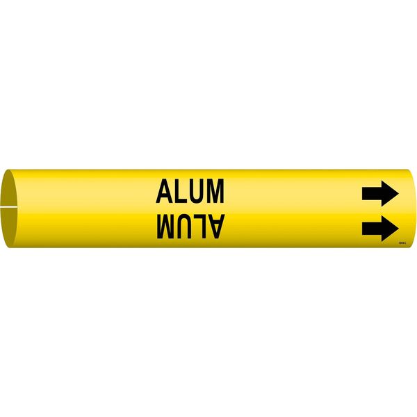 Pipe Marker, Alum, Yel, 2-1/2 to 3-7/8 In