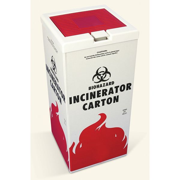 48 gal Flat Trash Can Lid, 12 1/2 in W/Dia, Red, polypropylene, 1 Openings