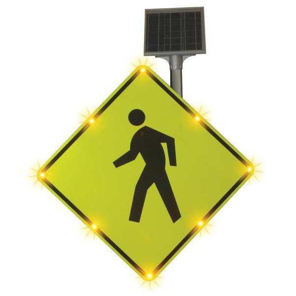 Blinkersign, W11-2, 36, Ped Xing, DG3, FYG, Solar